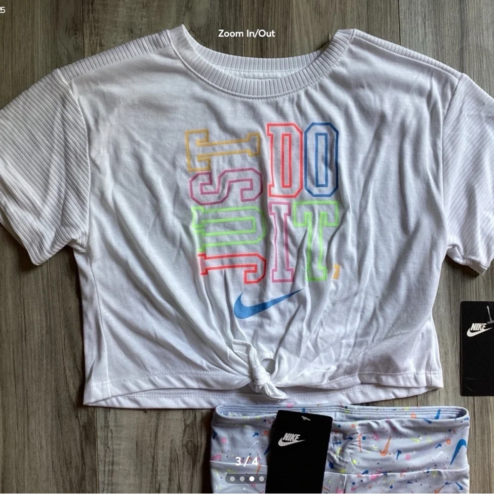 Nike Tee & bike Shorts outfit girls size 6(NWT) ~PRICE IS FIRM, NO OFFERS~ - Picture 3 of 4